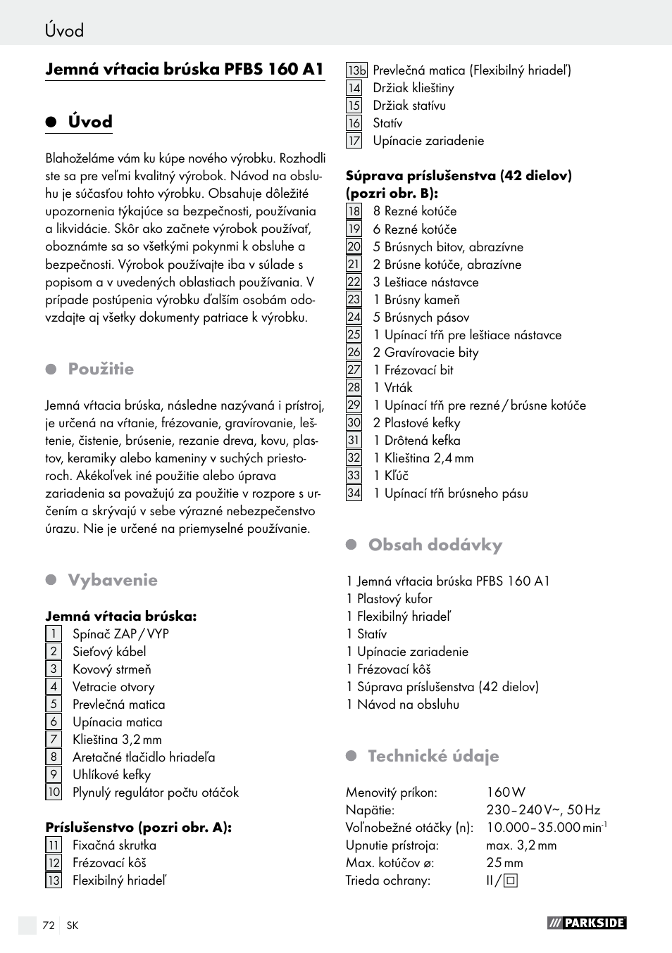 Parkside PFBS 160 A1 User Manual | Page 72 / 99