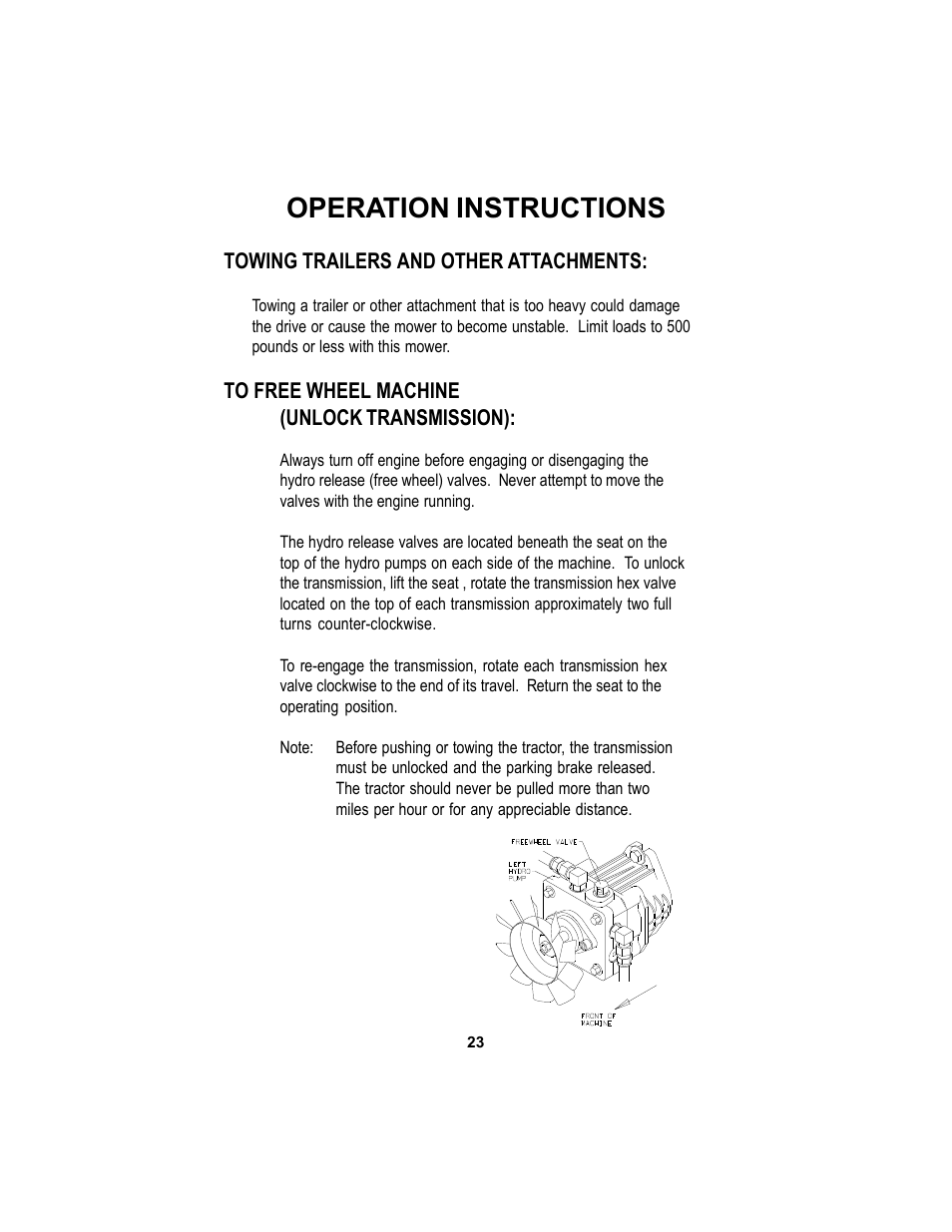 Operation instructions | Dixon 12881-106 User Manual | Page 23 / 56