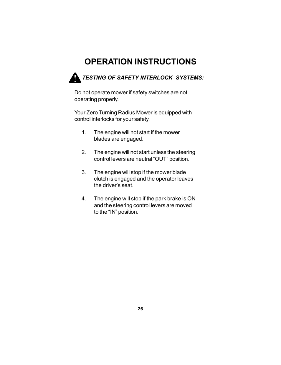Operation instructions | Dixon 12881-106 User Manual | Page 26 / 56
