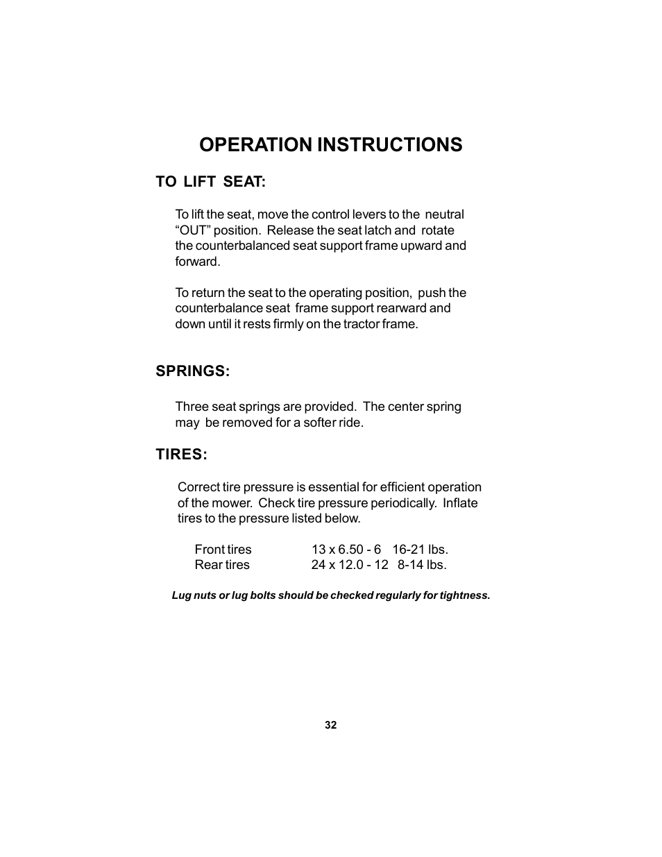 Operation instructions | Dixon 12881-106 User Manual | Page 32 / 56