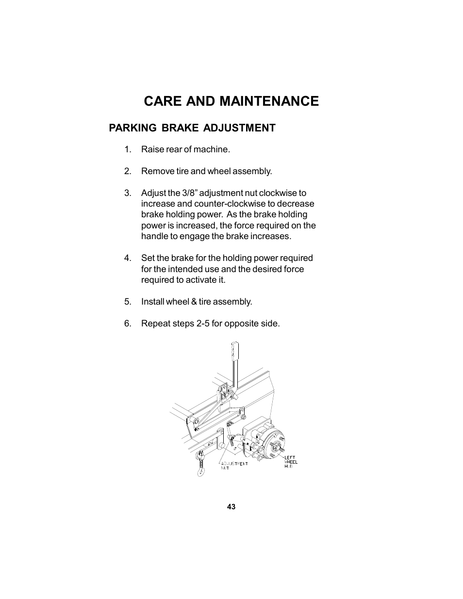 Care and maintenance | Dixon 12881-106 User Manual | Page 43 / 56