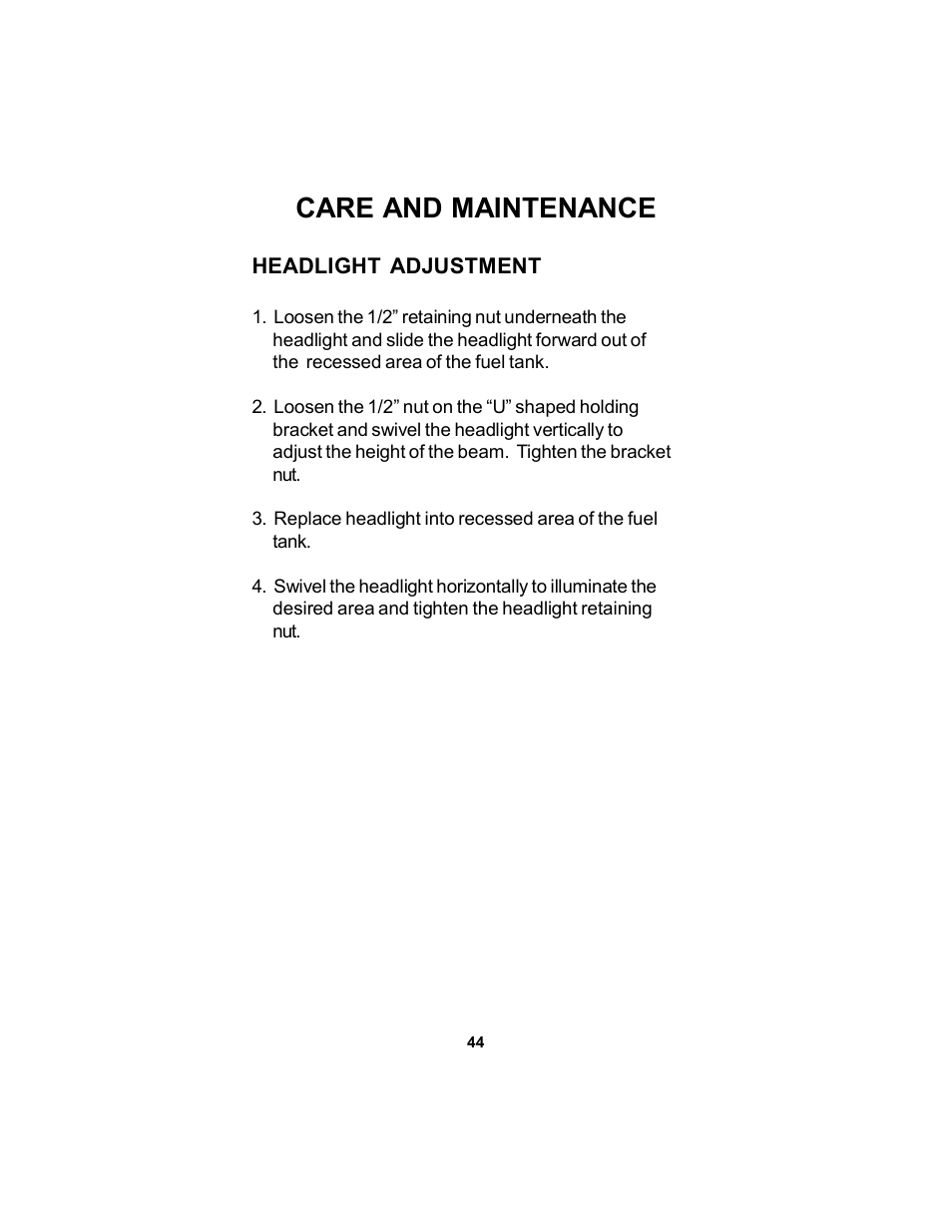 Care and maintenance | Dixon 12881-106 User Manual | Page 44 / 56