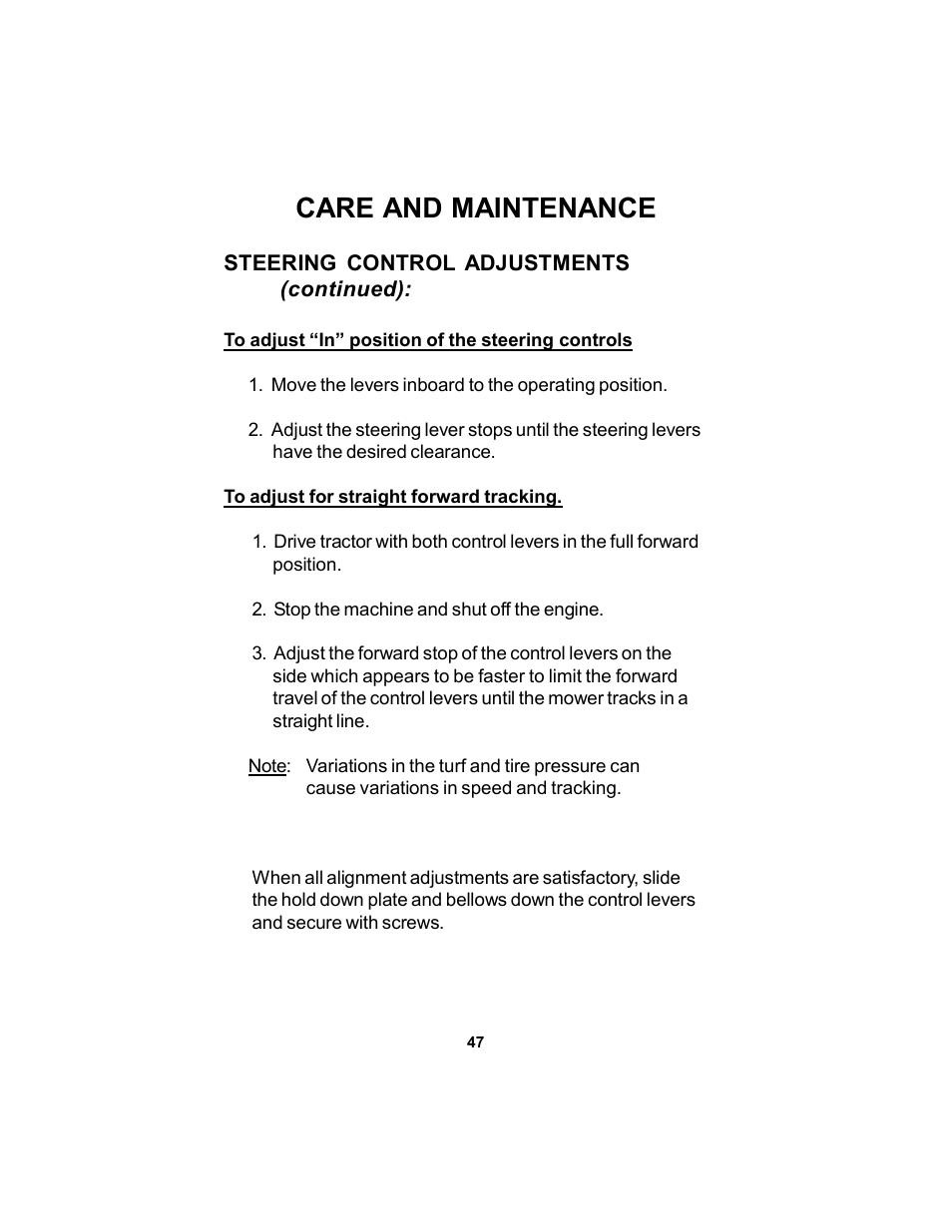 Care and maintenance | Dixon 12881-106 User Manual | Page 47 / 56