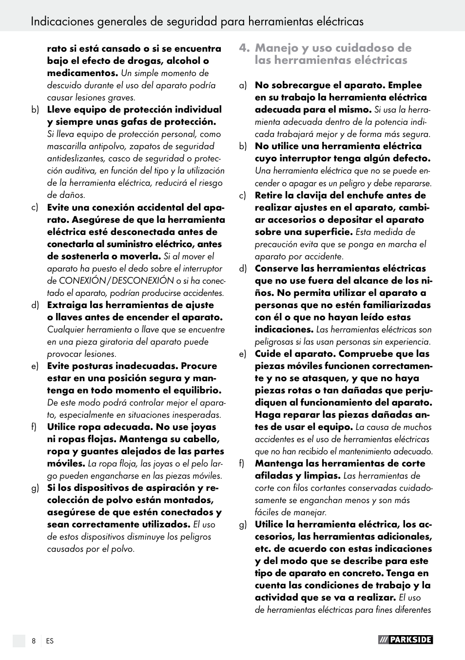 Parkside PDS 290 A1 User Manual | Page 8 / 47