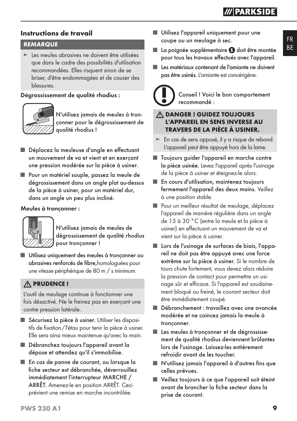 Parkside PWS 230 A1 User Manual | Page 13 / 45