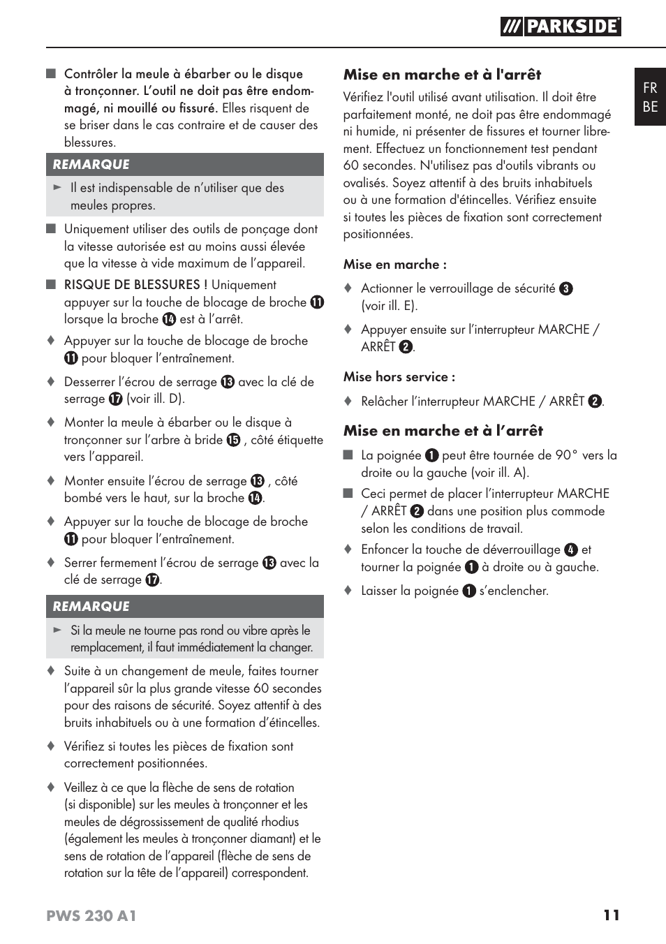 Parkside PWS 230 A1 User Manual | Page 15 / 45