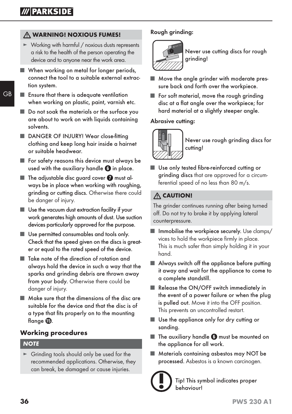 Parkside PWS 230 A1 User Manual | Page 40 / 45