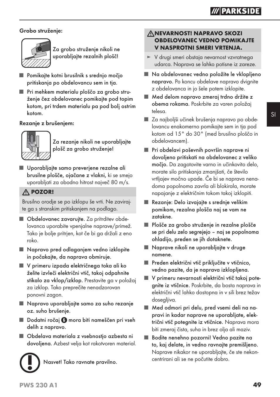 Parkside PWS 230 A1 User Manual | Page 53 / 101