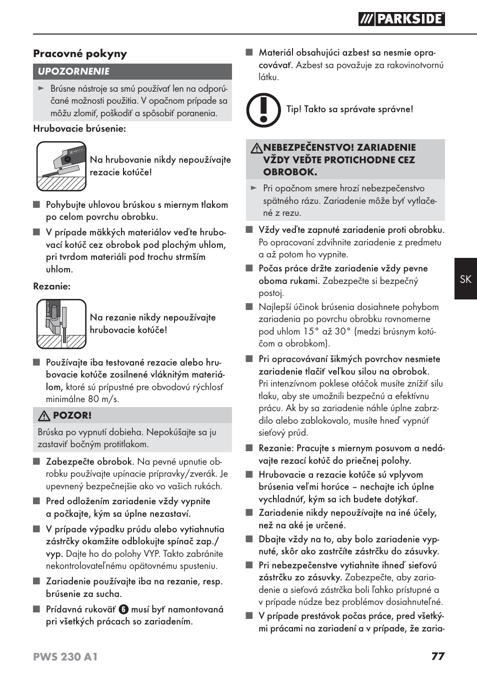 Parkside PWS 230 A1 User Manual | Page 81 / 101
