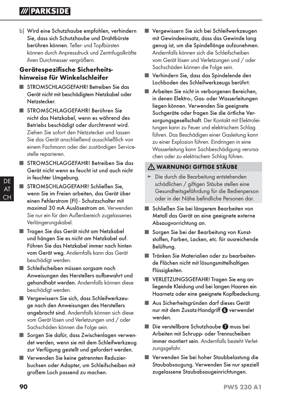 Parkside PWS 230 A1 User Manual | Page 94 / 101