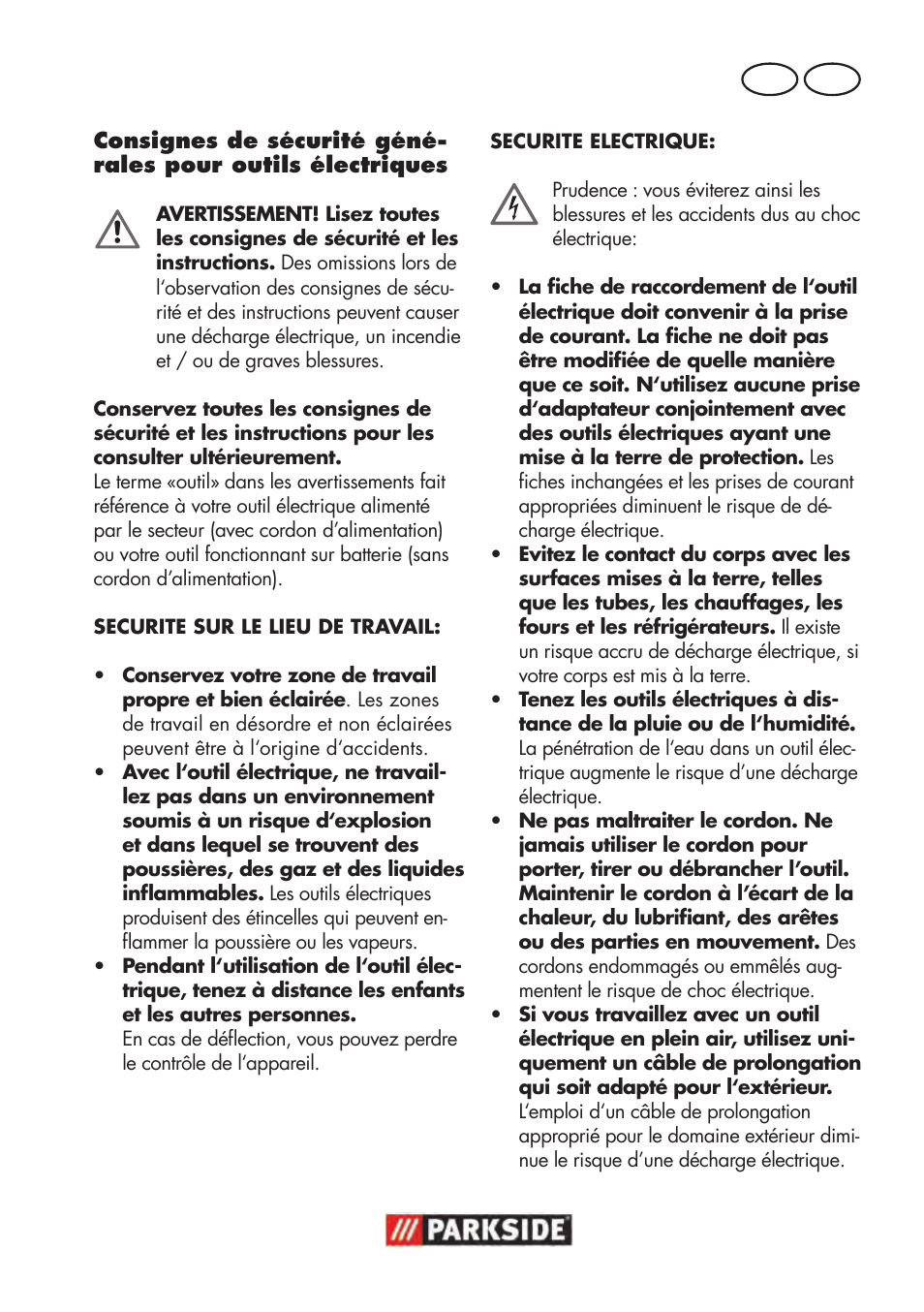 Fr ch | Parkside PWP 90 B2 User Manual | Page 17 / 50