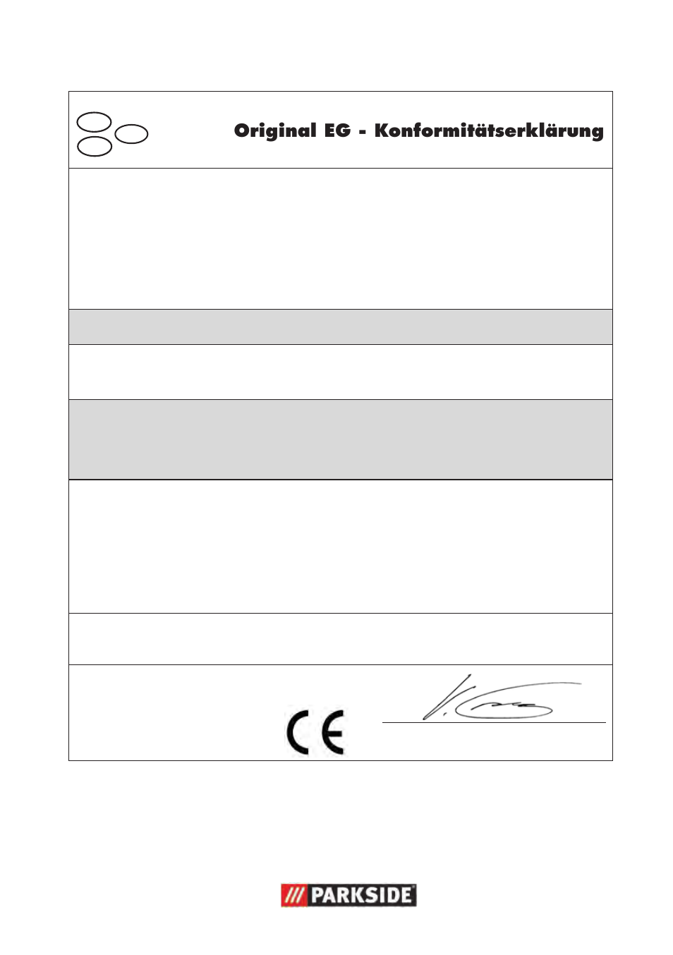 Original eg - konformitätserklärung | Parkside PWP 90 B2 User Manual | Page 43 / 50