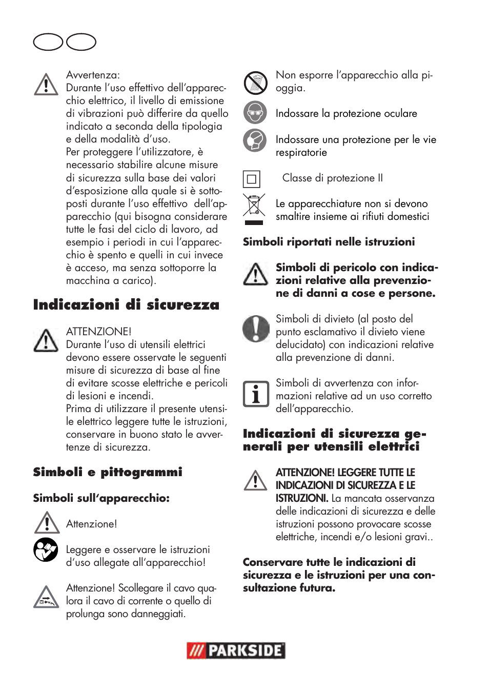 Indicazioni di sicurezza, It mt | Parkside PWP 90 B2 User Manual | Page 16 / 58