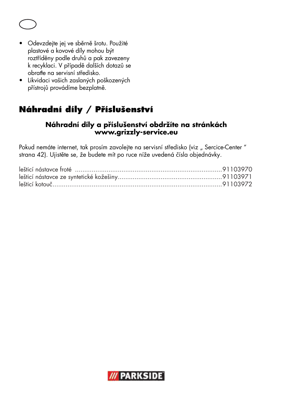 Náhradní díly / příslušenství | Parkside PWP 90 B2 User Manual | Page 40 / 70