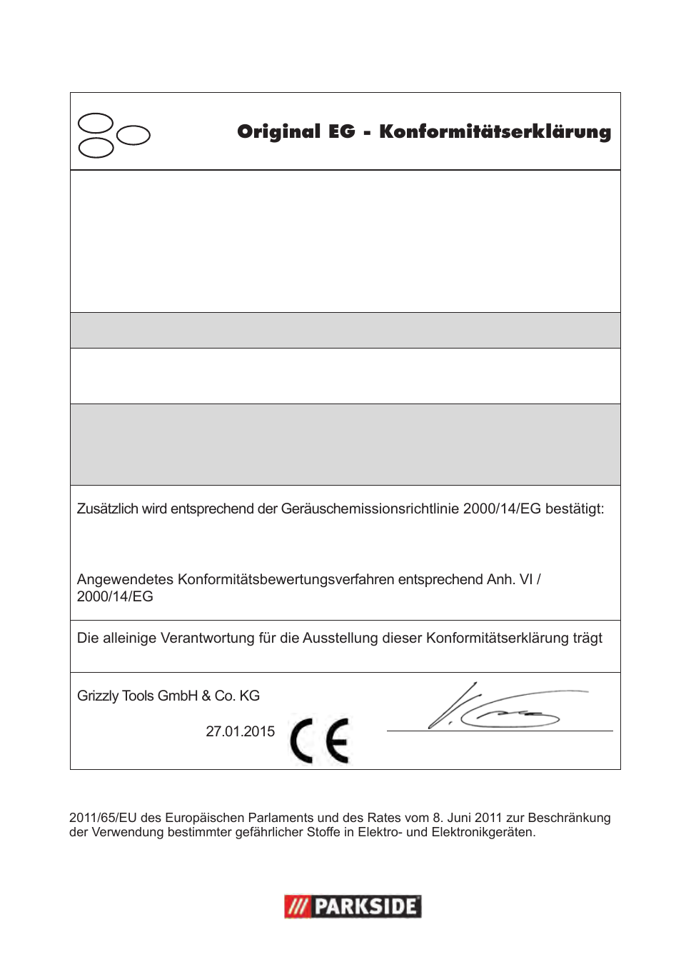 Original eg - konformitätserklärung | Parkside PWP 90 B2 User Manual | Page 69 / 70