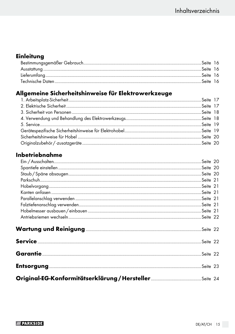 Parkside PEH 30 A1 User Manual | Page 15 / 34