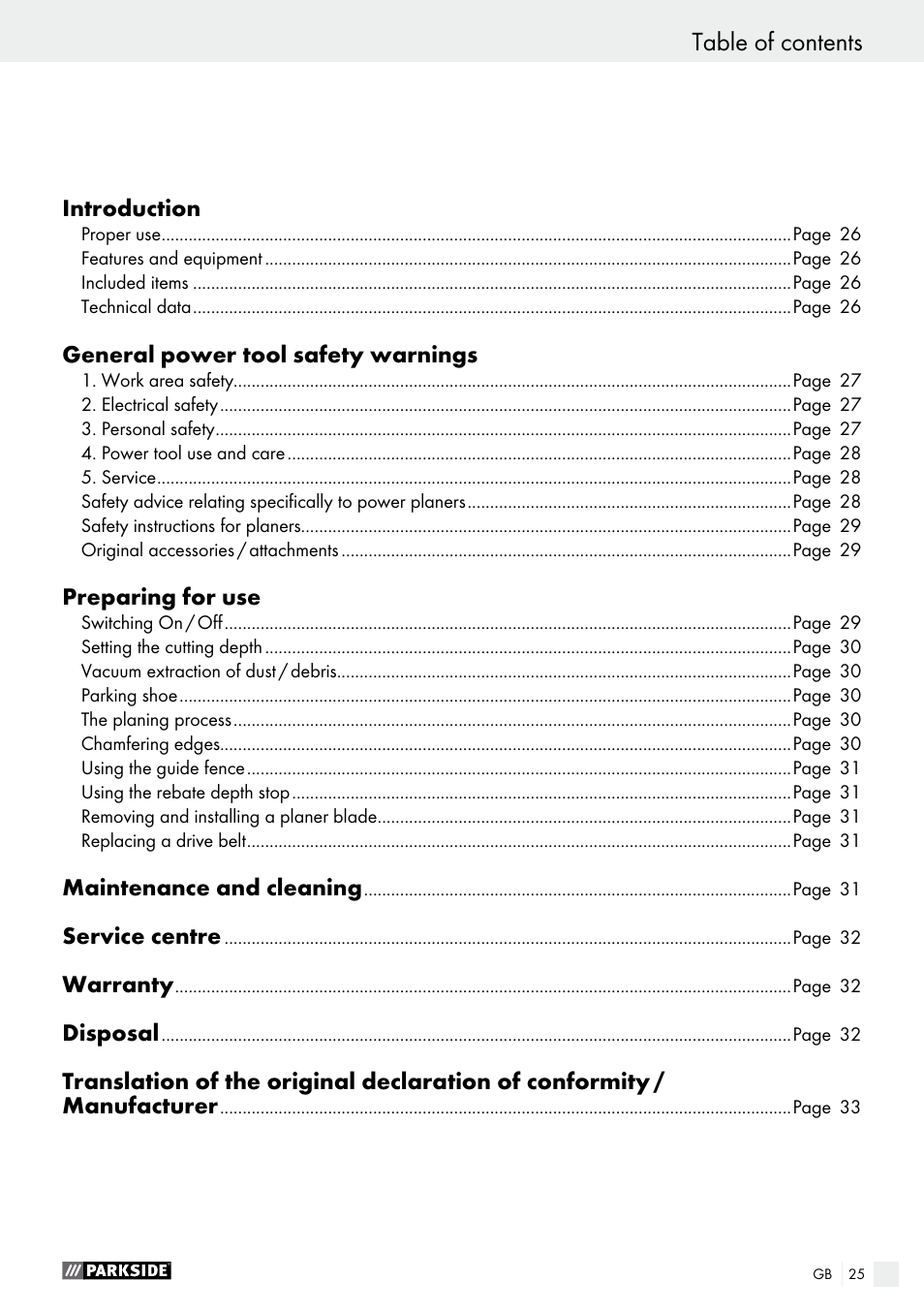 Parkside PEH 30 A1 User Manual | Page 25 / 34