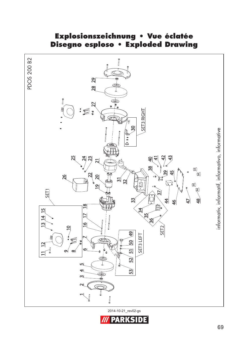 Parkside PDOS 200 B2 User Manual | Page 69 / 72