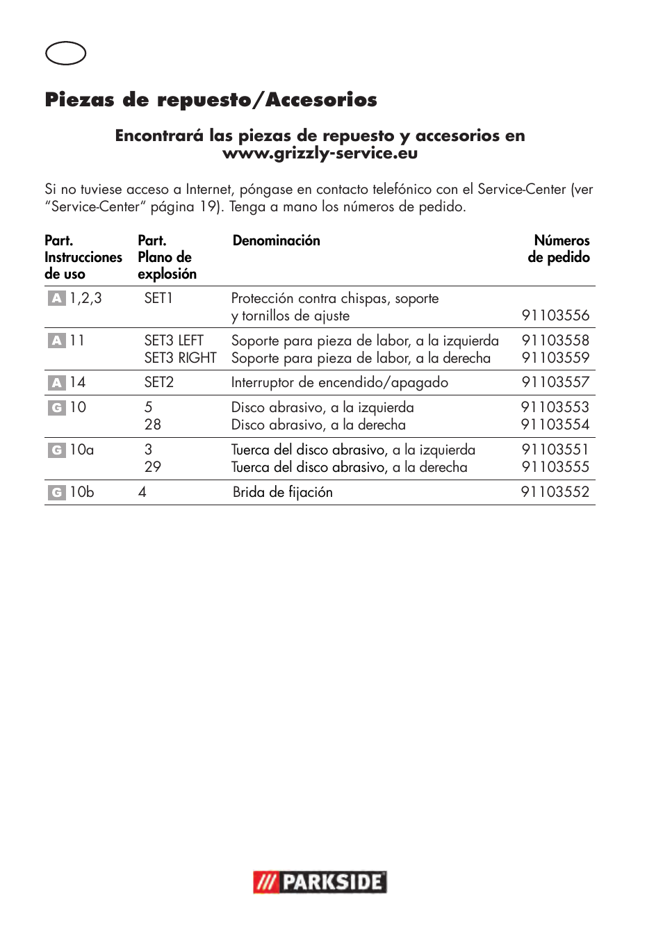 Piezas de repuesto/accesorios | Parkside PDOS 200 B2 User Manual | Page 16 / 88