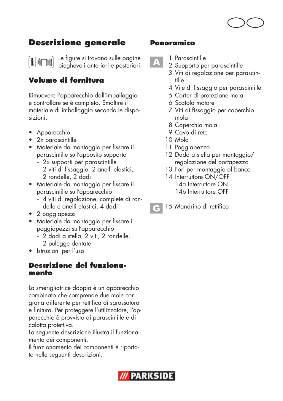 Descrizione generale, It mt | Parkside PDOS 200 B2 User Manual | Page 21 / 88