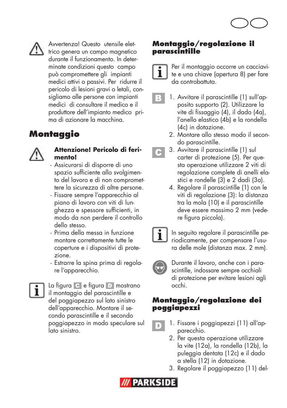 Montaggio, It mt | Parkside PDOS 200 B2 User Manual | Page 27 / 88