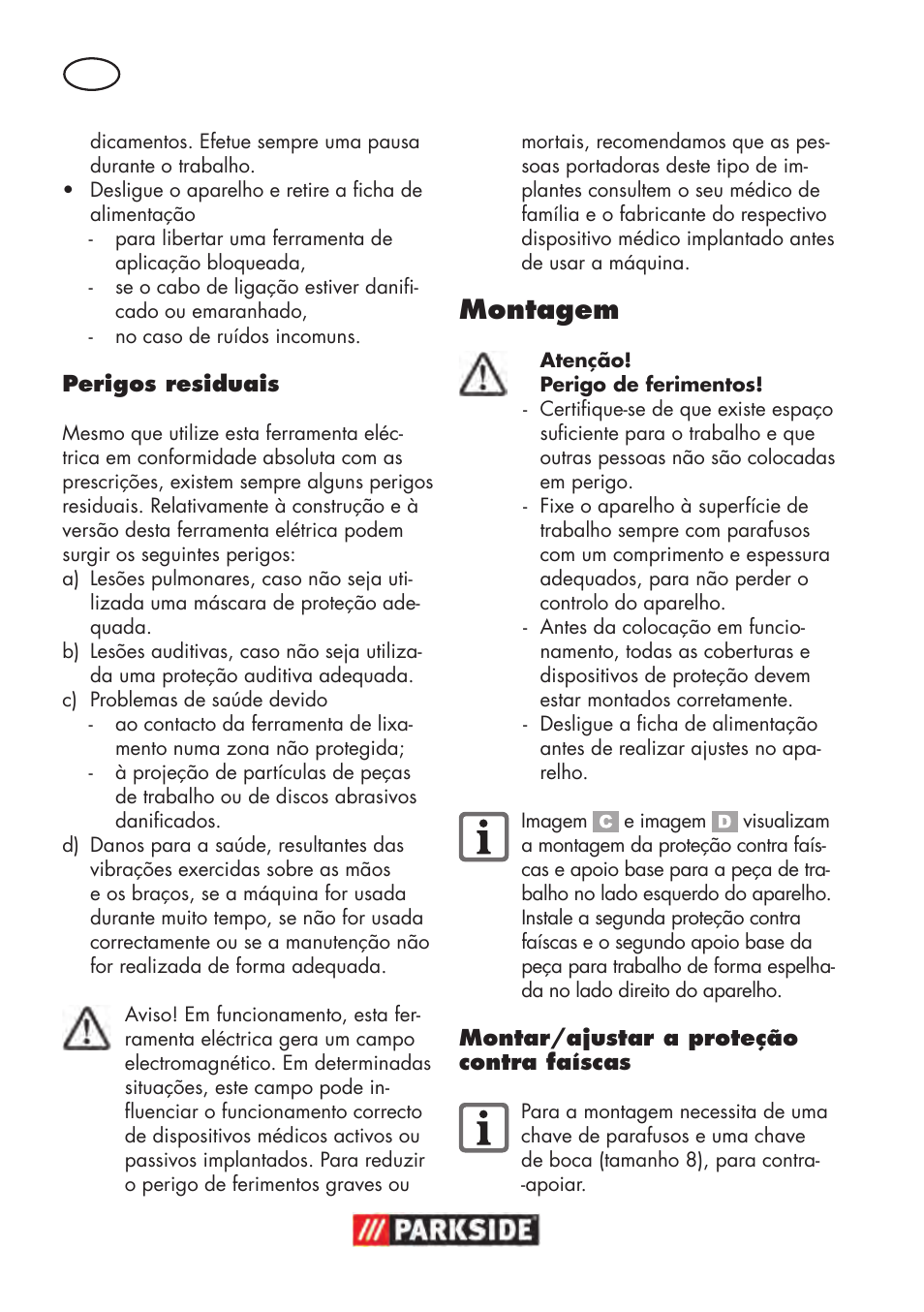 Montagem | Parkside PDOS 200 B2 User Manual | Page 42 / 88