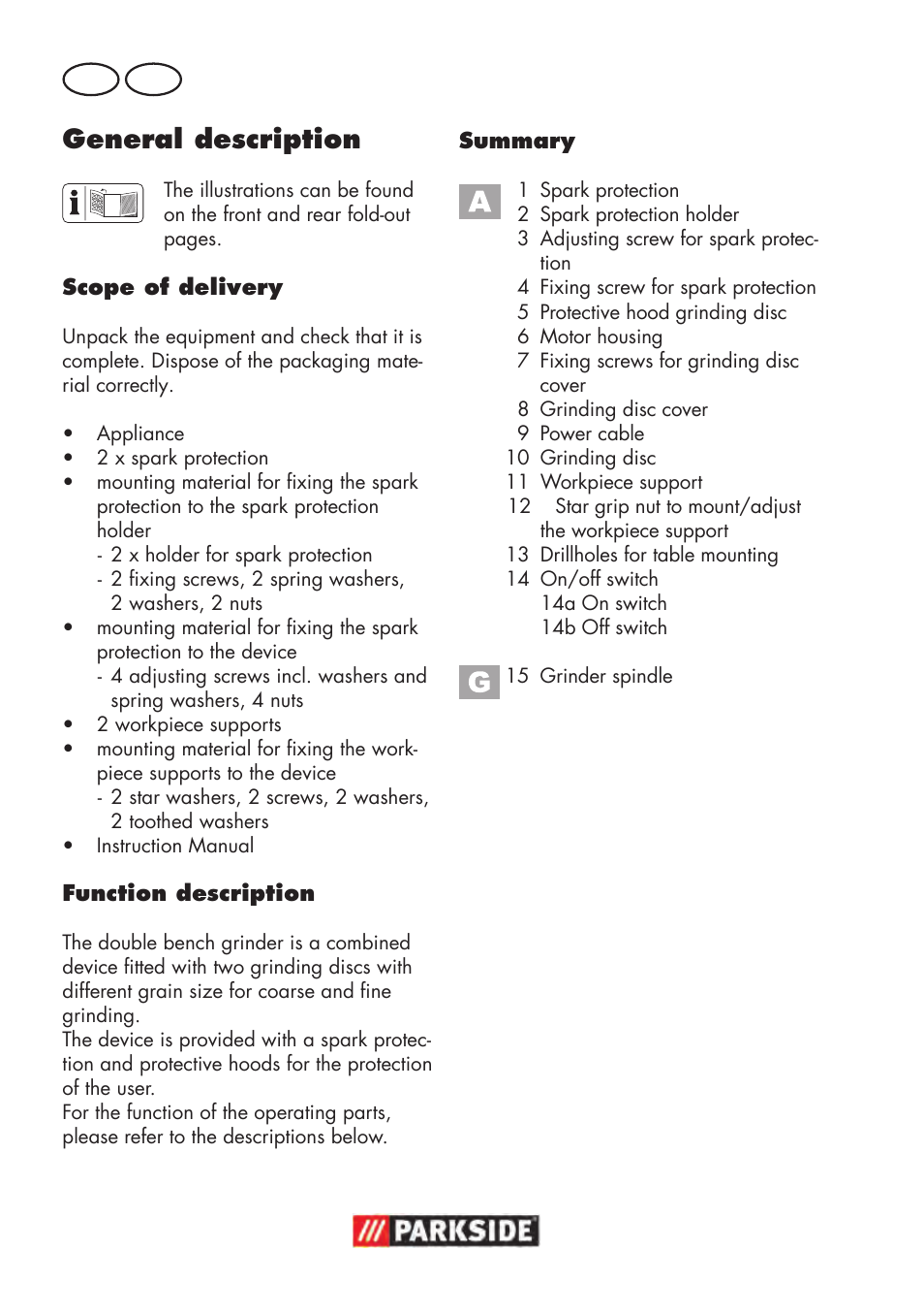 General description, Gb mt | Parkside PDOS 200 B2 User Manual | Page 52 / 88