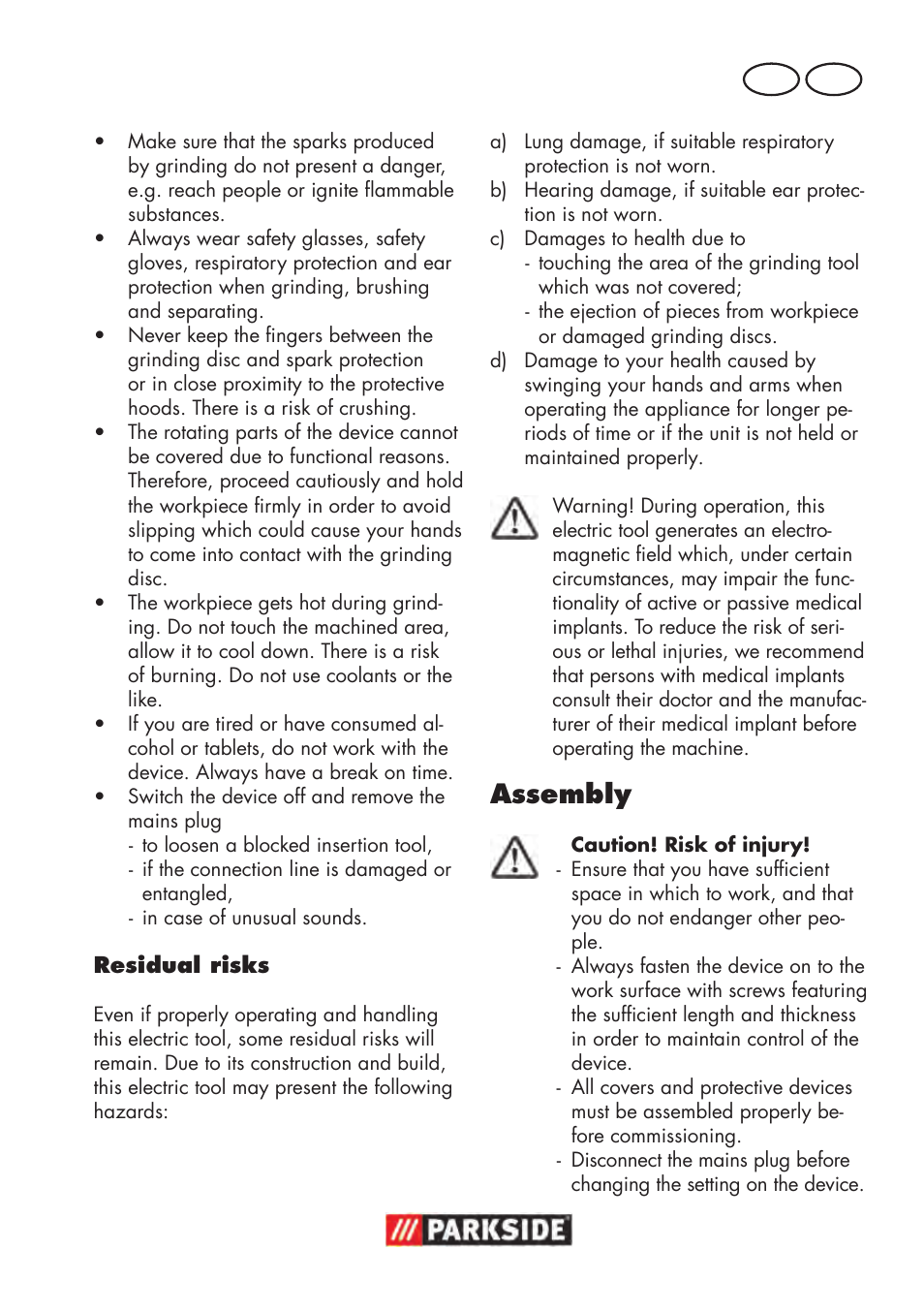Assembly, Gb mt | Parkside PDOS 200 B2 User Manual | Page 57 / 88