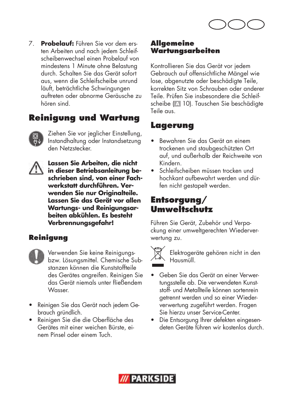 Reinigung und wartung, Lagerung, Entsorgung/ umweltschutz | Parkside PDOS 200 B2 User Manual | Page 77 / 88