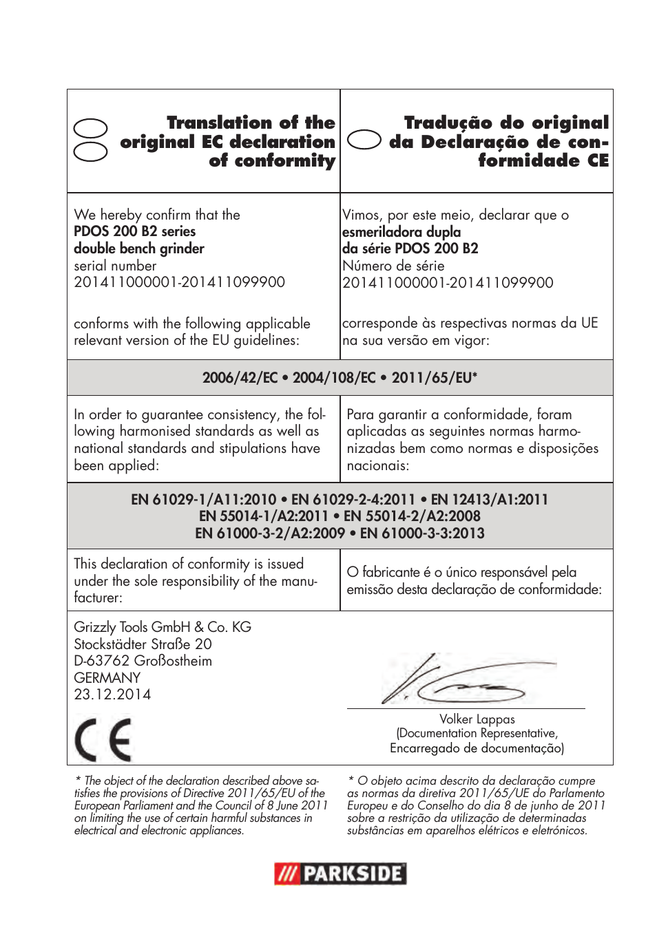 Parkside PDOS 200 B2 User Manual | Page 83 / 88