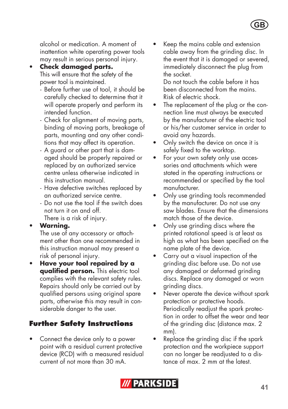 Parkside PDOS 200 B2 User Manual | Page 41 / 56