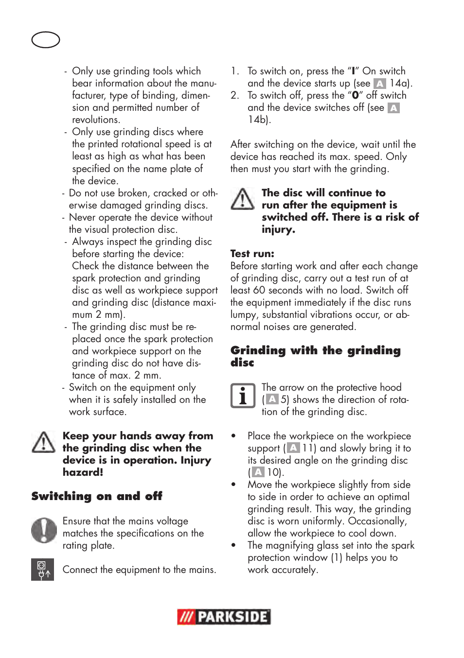 Parkside PDOS 200 B2 User Manual | Page 12 / 104