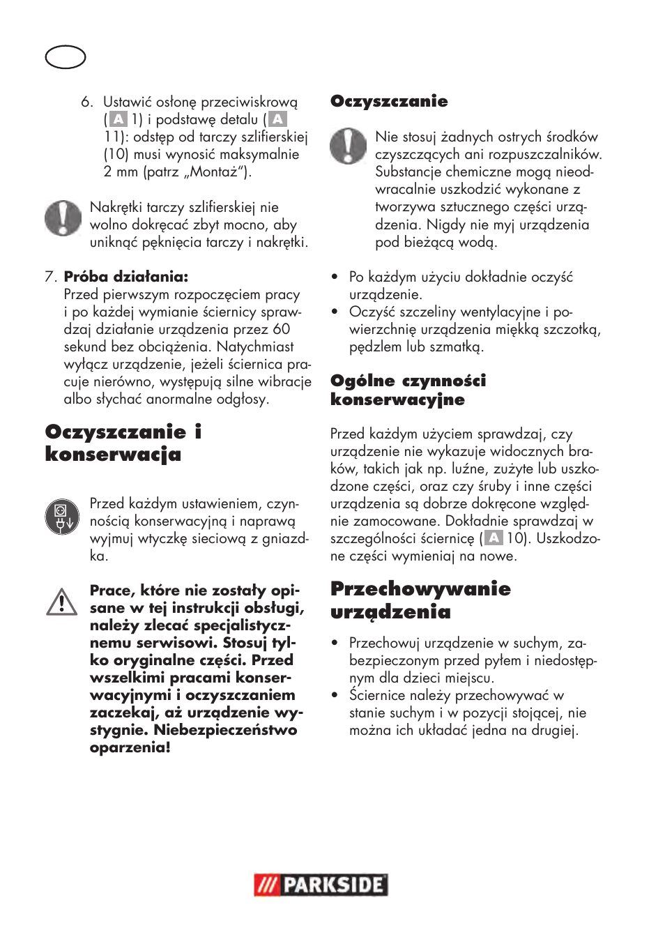 Oczyszczanie i konserwacja, Przechowywanie urządzenia | Parkside PDOS 200 B2 User Manual | Page 30 / 104