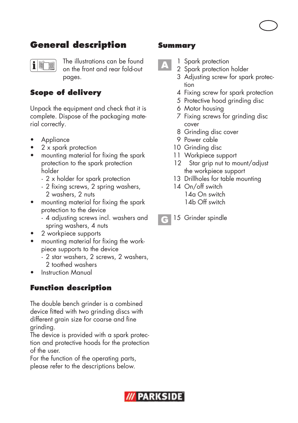 General description | Parkside PDOS 200 B2 User Manual | Page 5 / 104