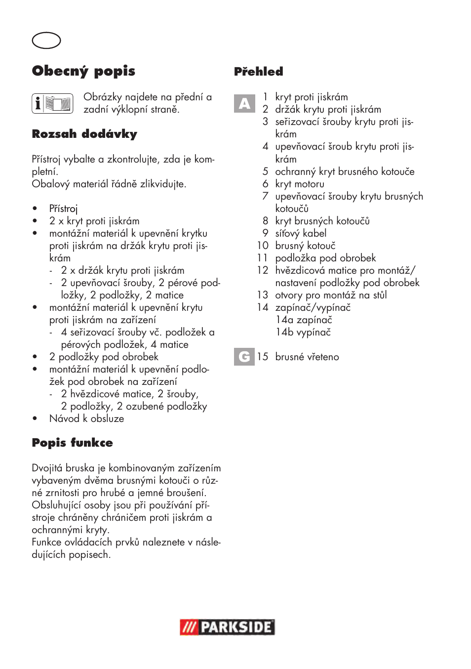 Obecný popis | Parkside PDOS 200 B2 User Manual | Page 52 / 104