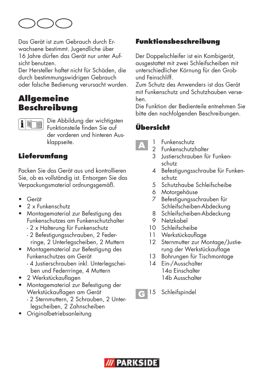 Allgemeine beschreibung, De at ch | Parkside PDOS 200 B2 User Manual | Page 82 / 104