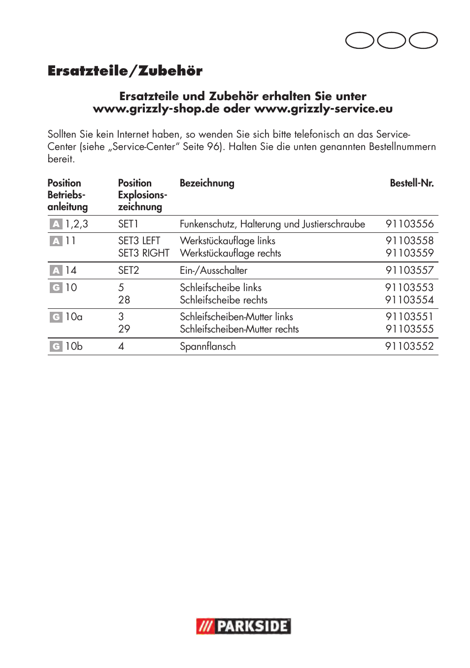 Ersatzteile/zubehör, De at ch | Parkside PDOS 200 B2 User Manual | Page 93 / 104