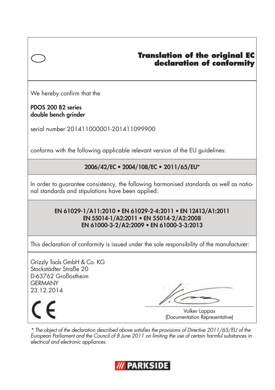 Parkside PDOS 200 B2 User Manual | Page 97 / 104