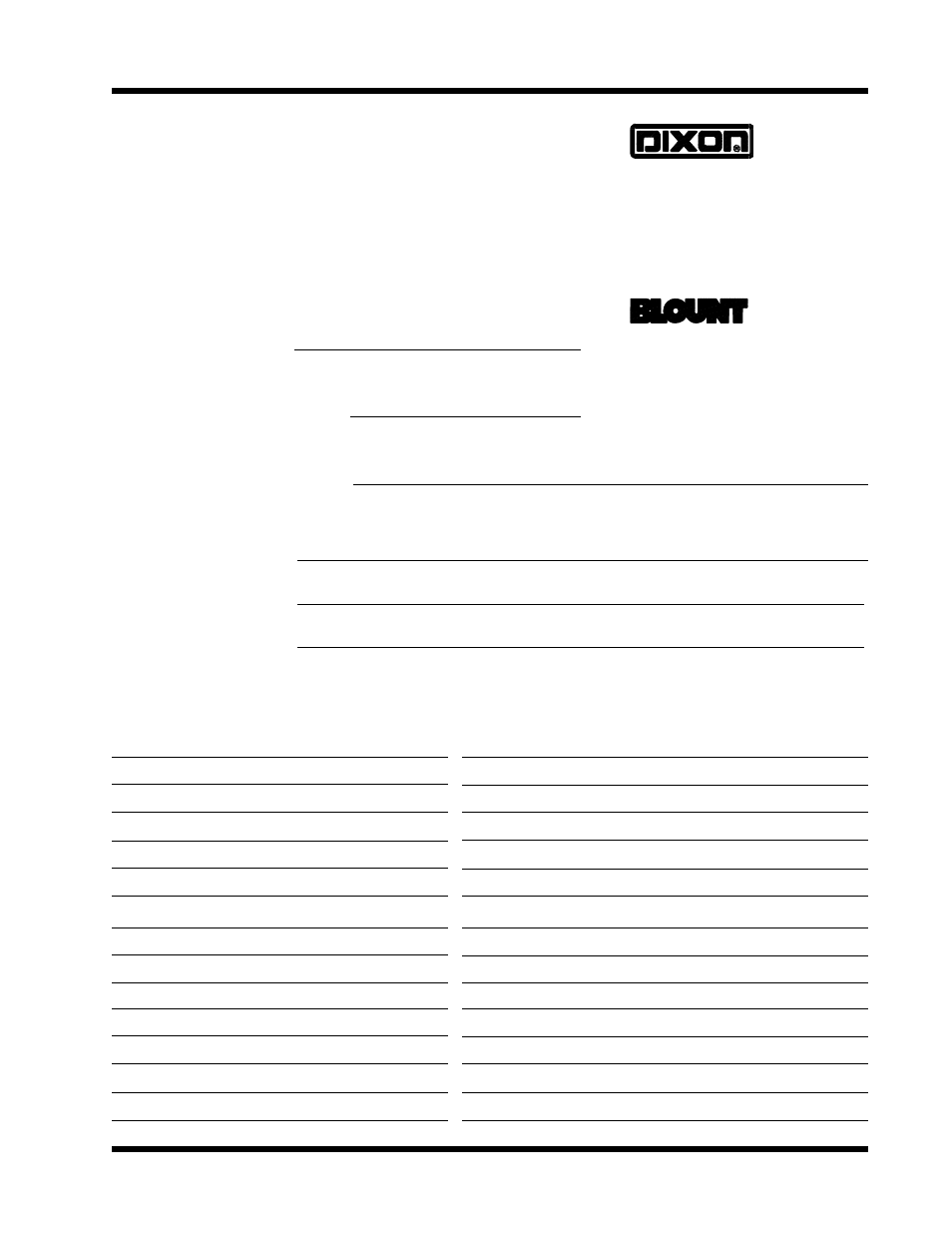 Owner information | Dixon 6520-1099 User Manual | Page 41 / 42