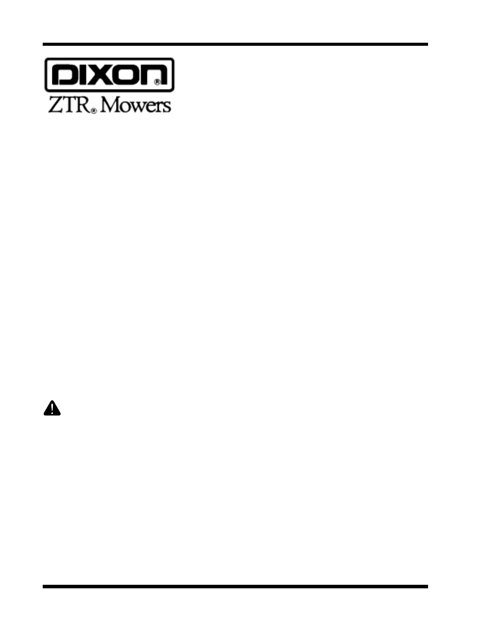 Warning | Dixon 6520-1099 User Manual | Page 42 / 42