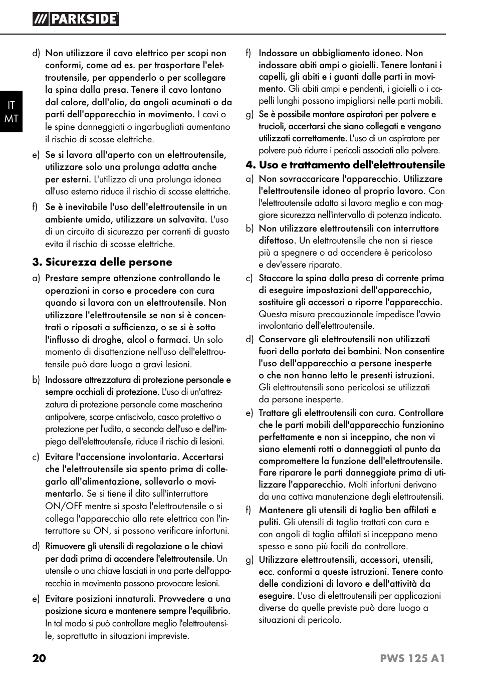 Parkside PWS 125 A1 User Manual | Page 23 / 79