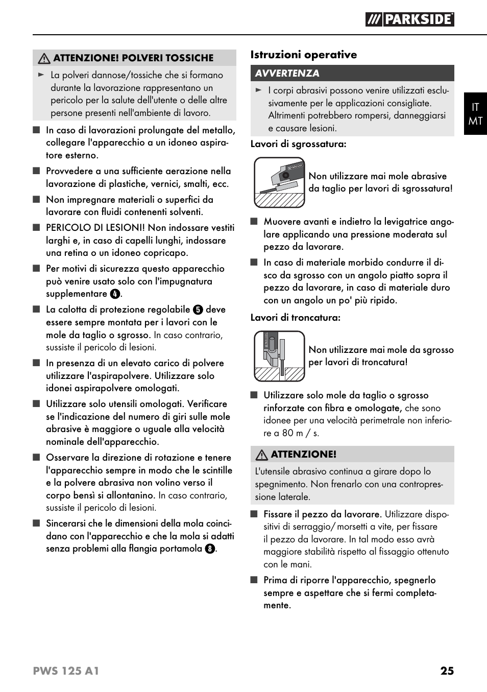 Parkside PWS 125 A1 User Manual | Page 28 / 79