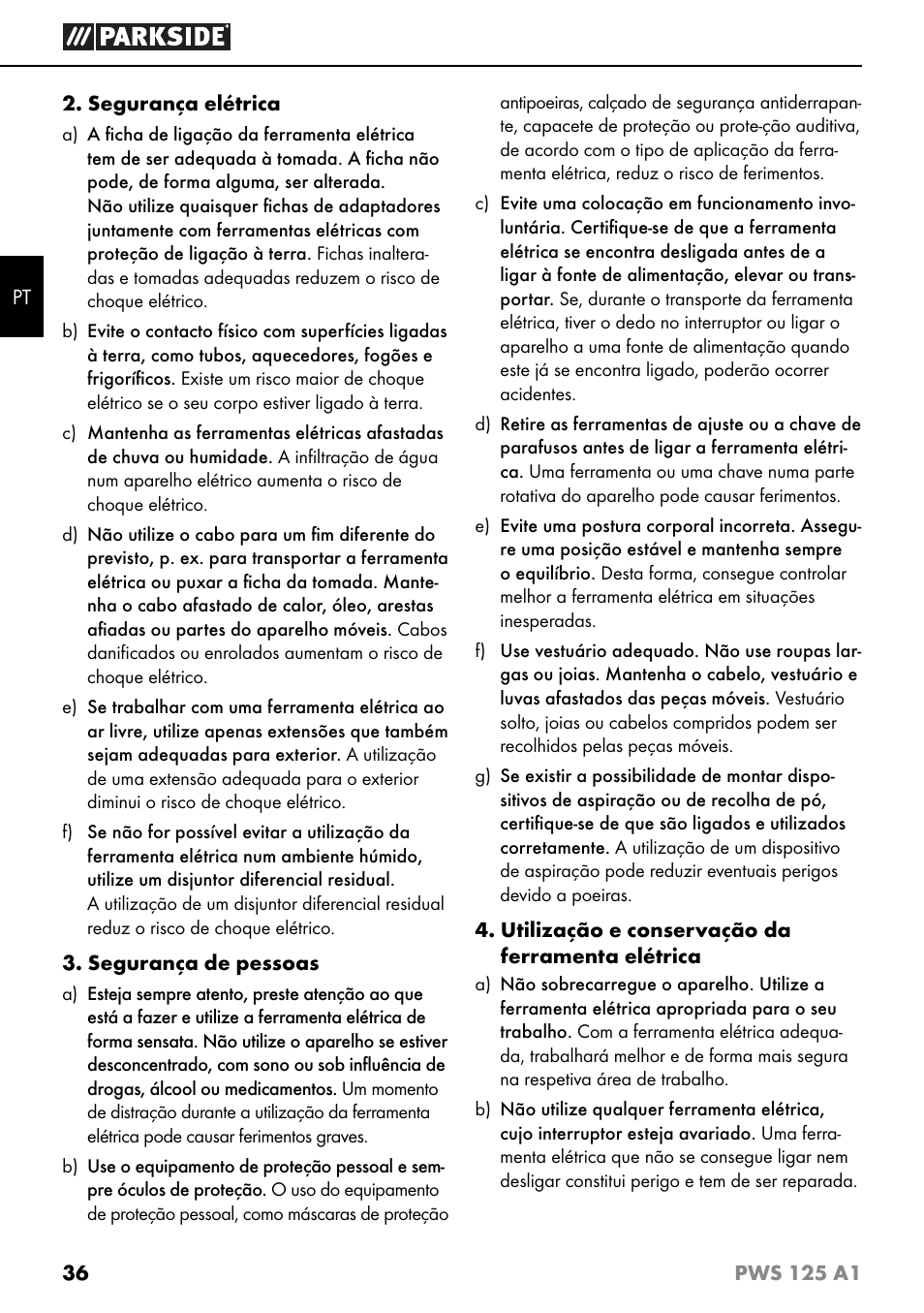 Parkside PWS 125 A1 User Manual | Page 39 / 79