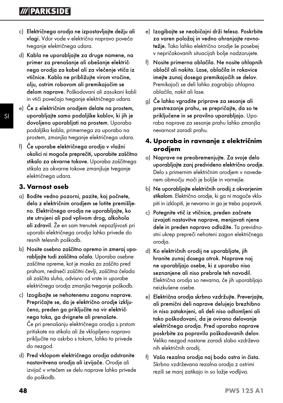 Parkside PWS 125 A1 User Manual | Page 51 / 105