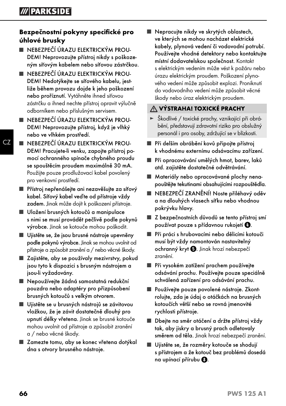 Parkside PWS 125 A1 User Manual | Page 69 / 105