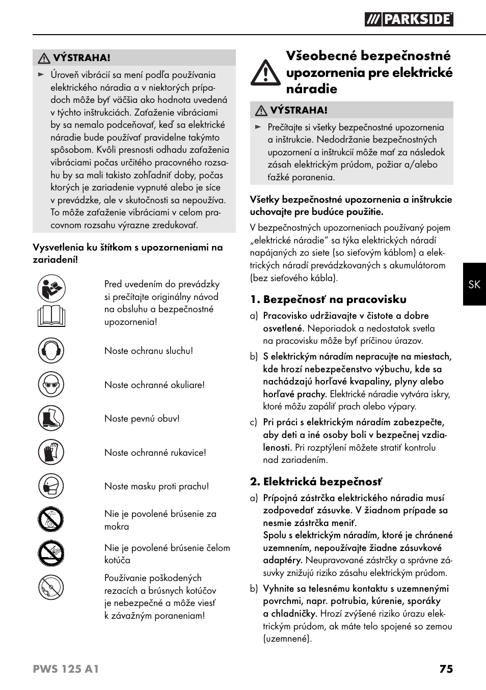 Parkside PWS 125 A1 User Manual | Page 78 / 105