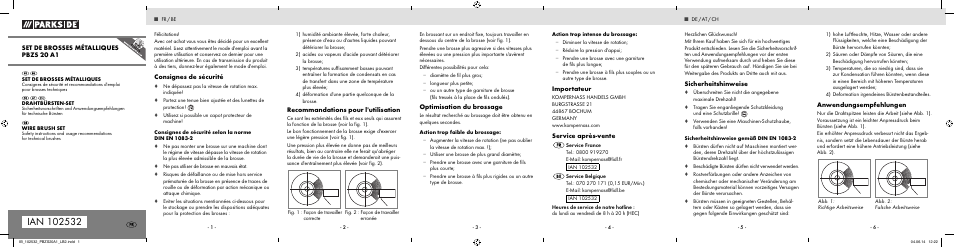 Parkside PBZS 20 A1 User Manual | 2 pages