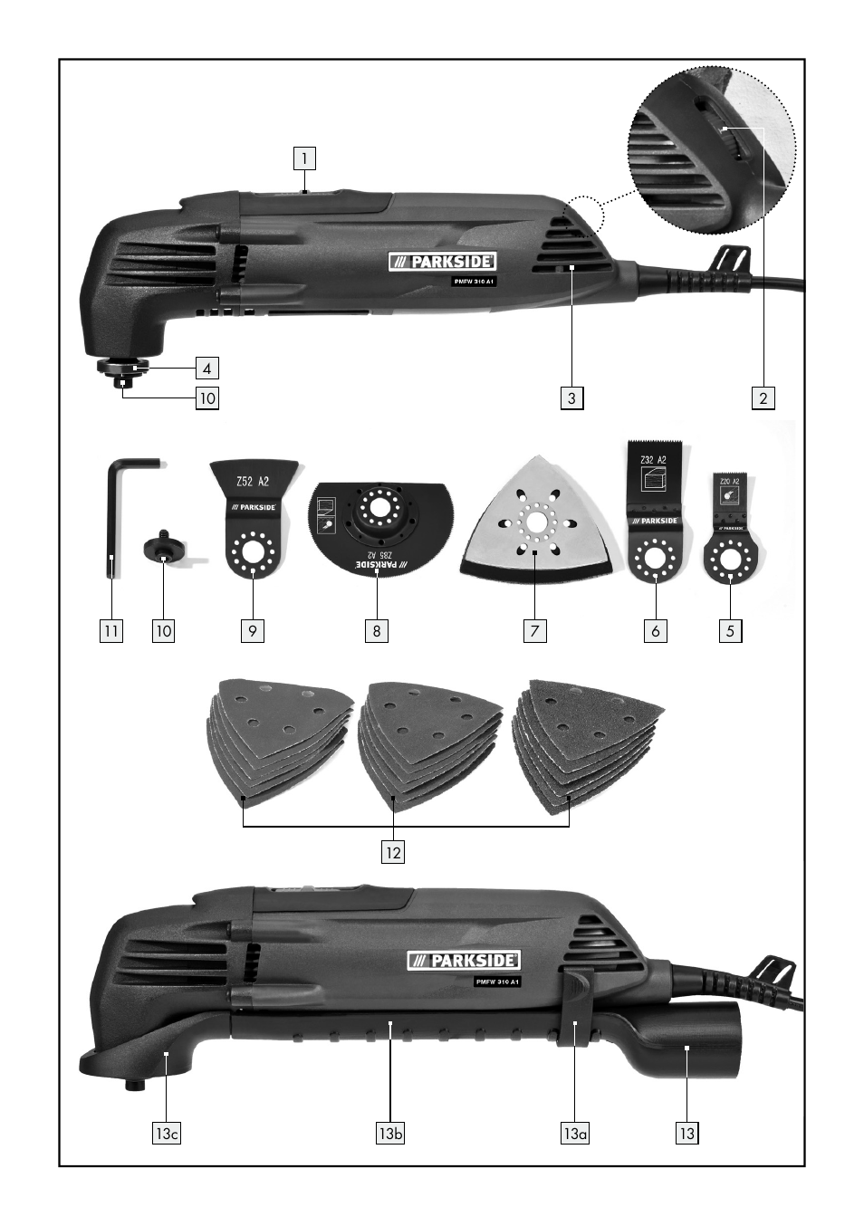 Parkside PMFW 310 A1 User Manual | Page 3 / 54