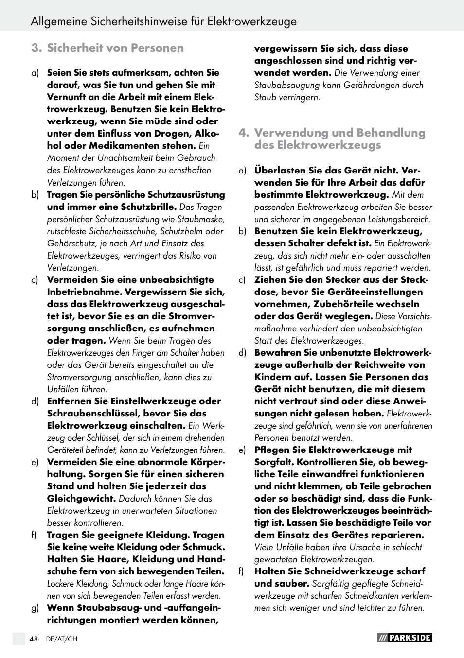 Parkside PMFW 310 A1 User Manual | Page 48 / 54