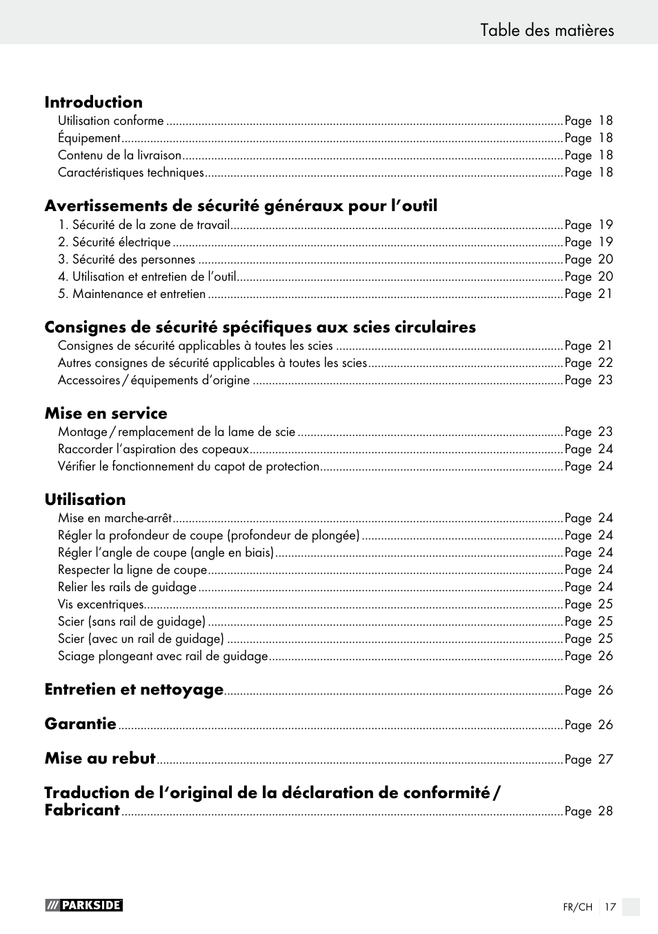 Parkside PTSS 1200 A1 User Manual | Page 17 / 51